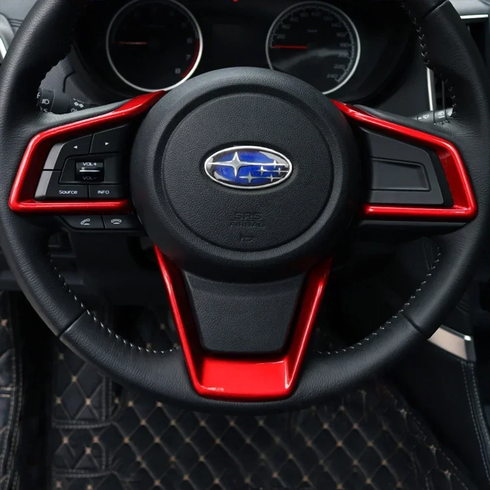 Car Steering Wheel Cover Trim Auto Interior Accessories For Subaru Forester SK Outback XV Crosstrek GT Legacy BS BT 3PCS car accessories steering wheel trim