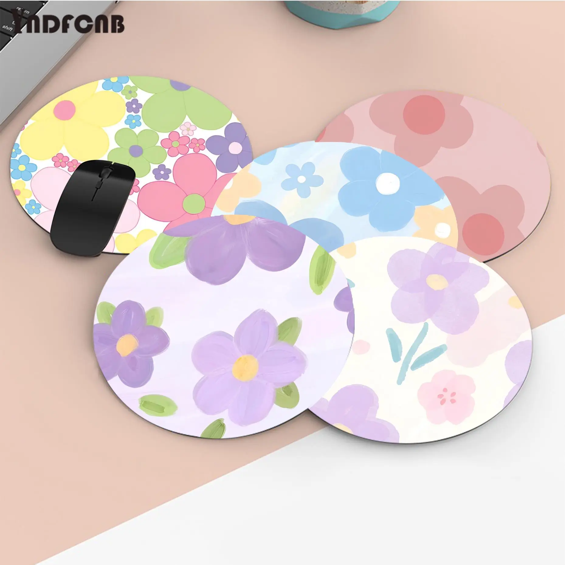 

Flower Mousepad Animation Round Big Promotion Table Mat Student Mousepad Computer Keyboard Pad Games Pad for PC Gamer Mousemat
