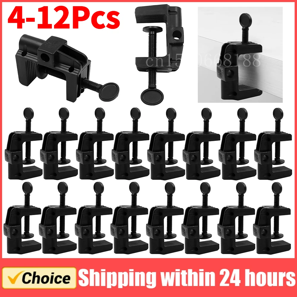 Universal Bracket Clamp Non-Slip Plastic Stand Clip C Shape Broadcast Mic Stand Clamp for Microphone Desk Lamp Ringlight