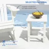 Outsunny Adirondack Side Table, Square Patio End Table, Weather Resistant 15" Outdoor HDPE Table for Porch, Pool, Balcony, White 6
