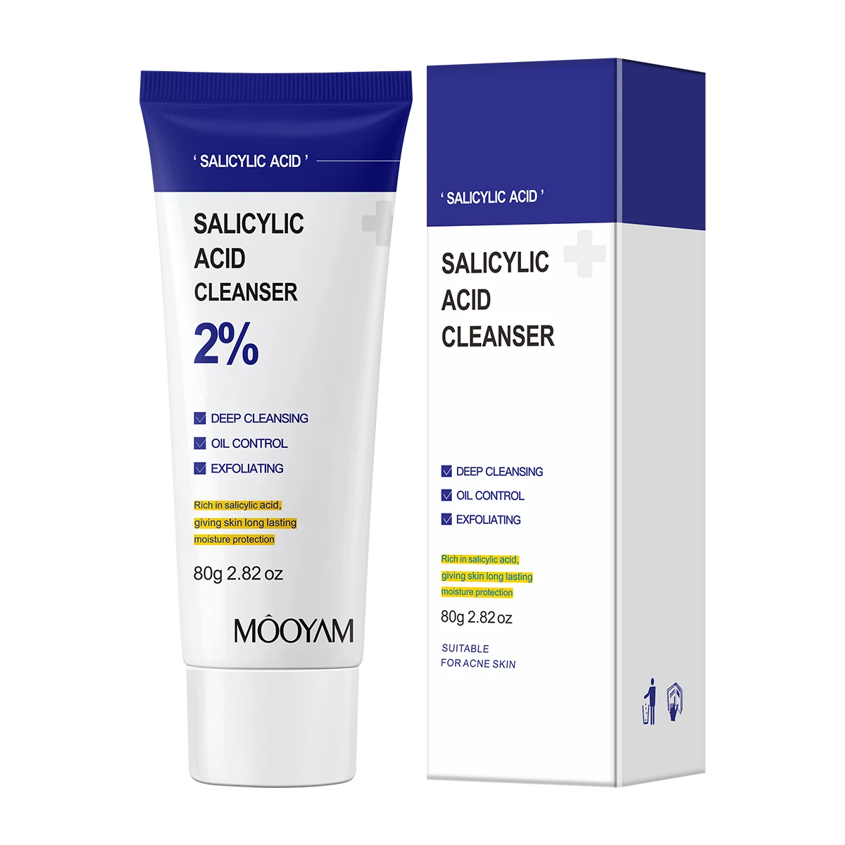 Salicylic Acid Facial Cleanser Deep Cleaning Moisturizing Face Wash Daily Face Cleaning Korean Skincare Product 6