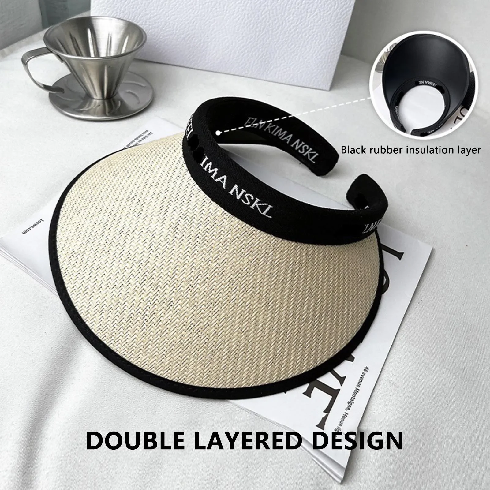 Womens Sun Visor Hat Large Brim Summer UV Protections Beach Cap for Outdoor Activities Sunshade Hat Patio umbrella lamp