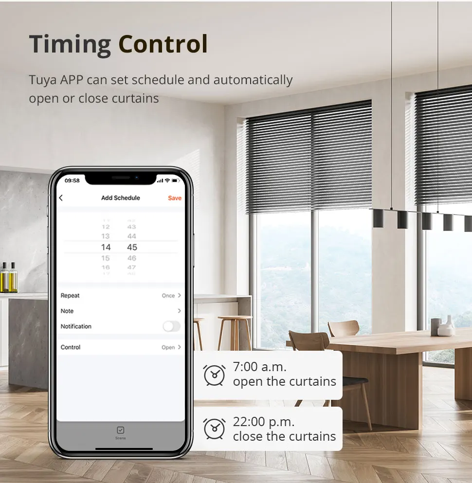 WiFi Electric Blind Motor Work with Tuya App For Honeycomb Curtain Aluminum Blin