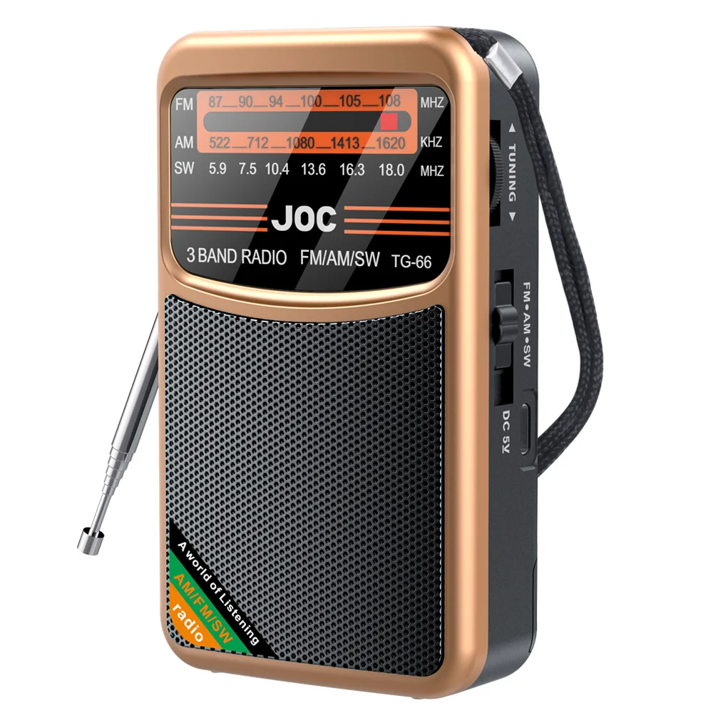 راديو الجيب المحمول AM/FM/SW 3-Band راديو محمول صغ...