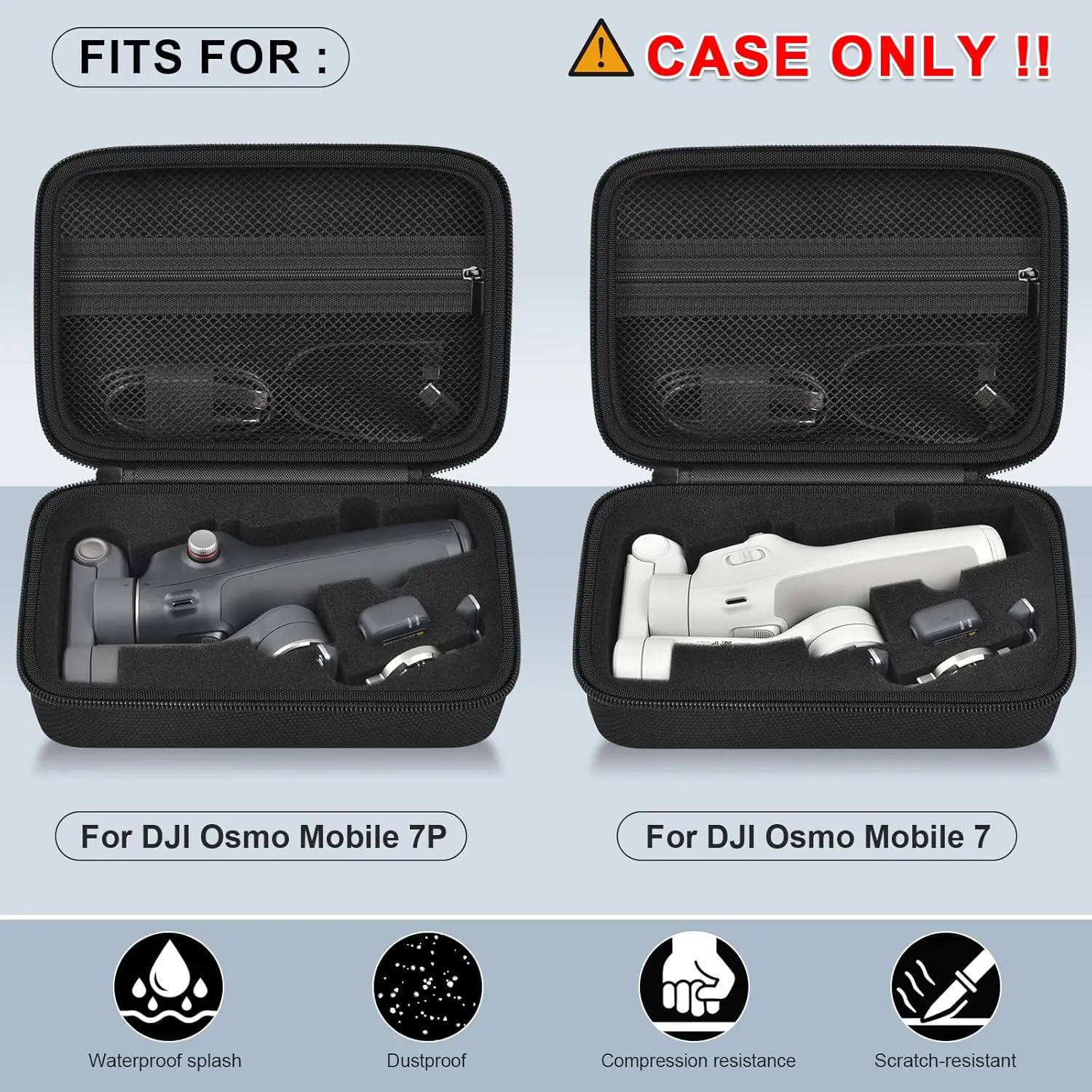 Travel Bag with Mesh Pocket & Sponge Padding for Osmo Mobile 7 Gimbal Stabilizer