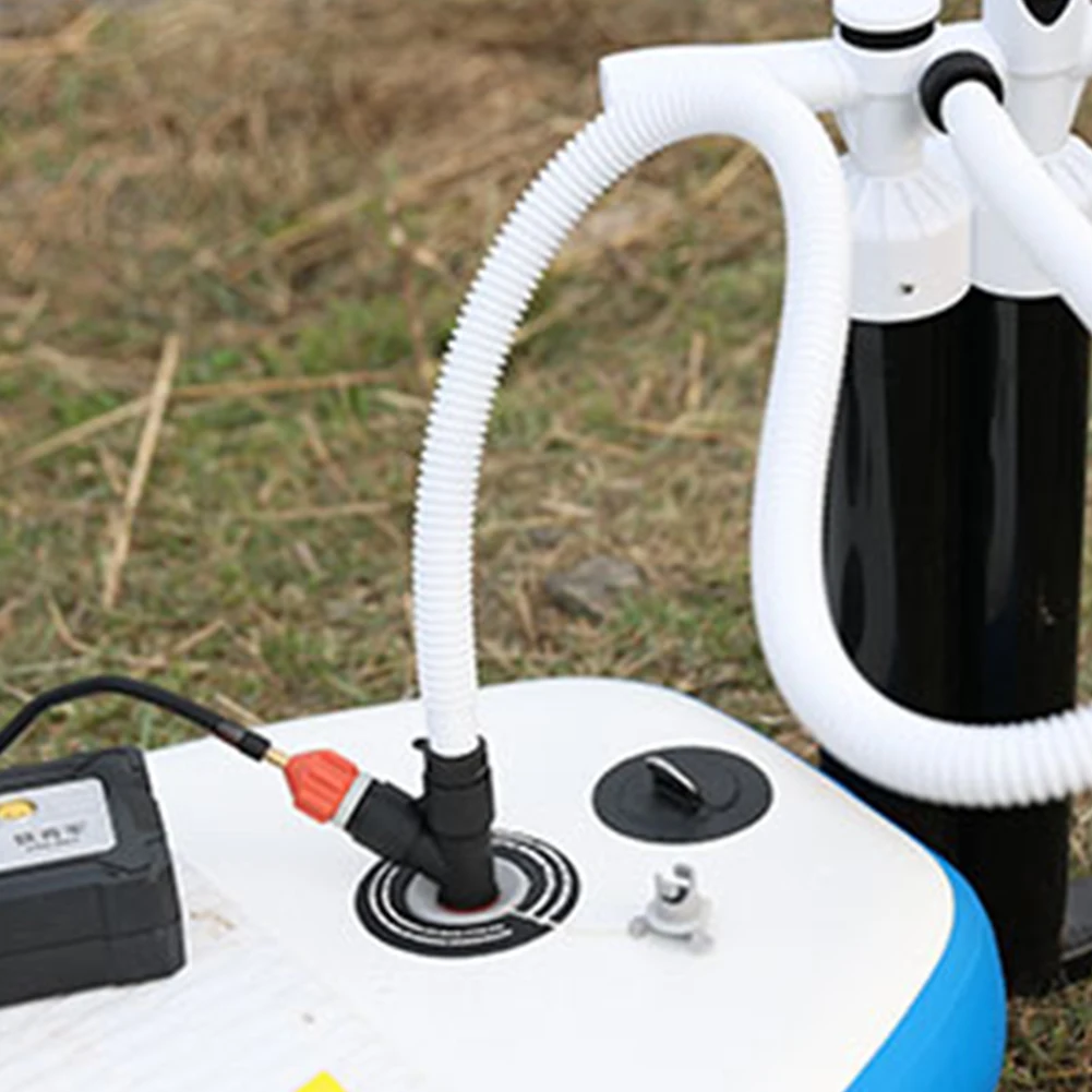 Air Valve Adapter Inflatable Rowing Rubber Boat Paddle Canoe Kayak Air Valve Pump Compressor Converter 2 Head for SUP Board