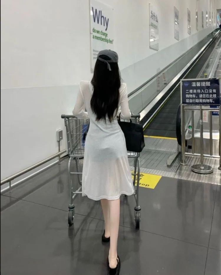 여성용 심플한 드로스트링 후드 상의, 여름 자외선 차단 코트, 2024 신상 긴팔 슬림핏 가디건, 패션