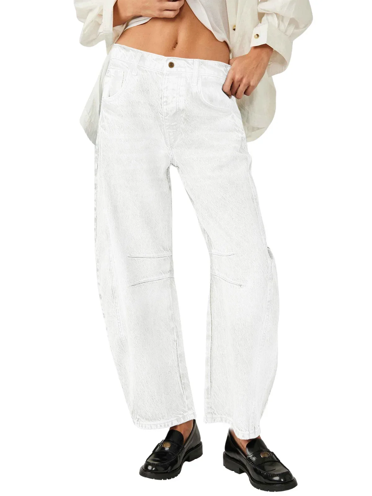 Elastic Waist High Waisted Jeans
