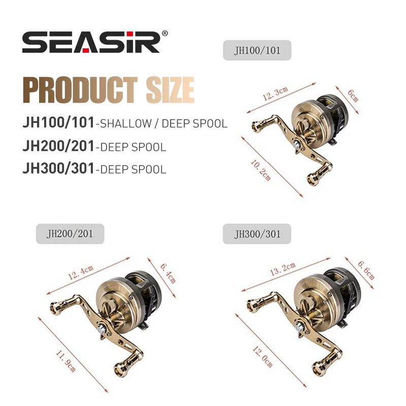 SEASIR JH Drum Baitcasting Reel Metal Body Micro/Deep Spools High Strength  Max Drag 7kg Bearing 9+1BB Saltwater Fishing Reels - AliExpress