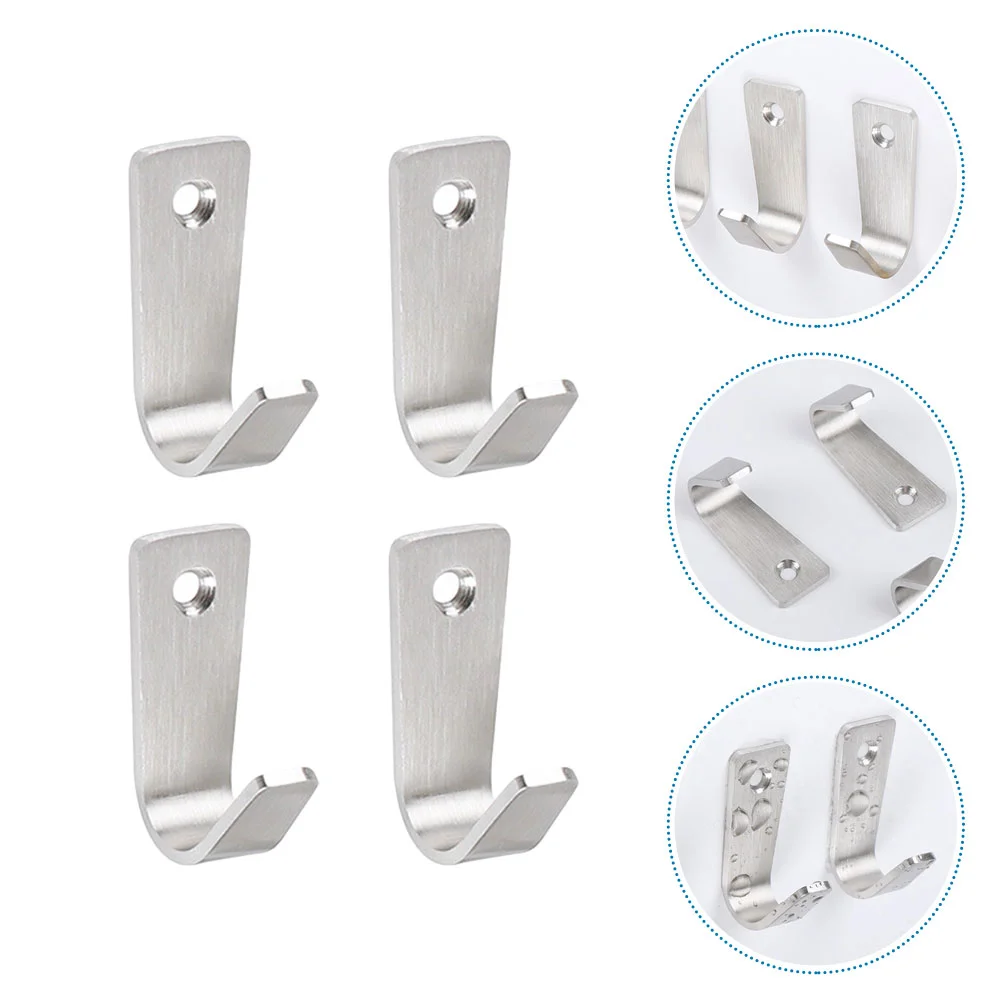 

4 Pcs Thickened Single Hole Coat Hook Home Goods Ceiling Wall Hooks Clothes Practical Rust-proof Stainless Steel