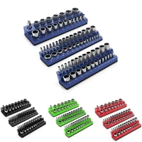 Magnetic Socket Organizers|3Piece Set Socket Holder Kit|1/2,3/8&1/4"Drive|Holds 68 Sockets|Professional Quality Tools Organizer 1