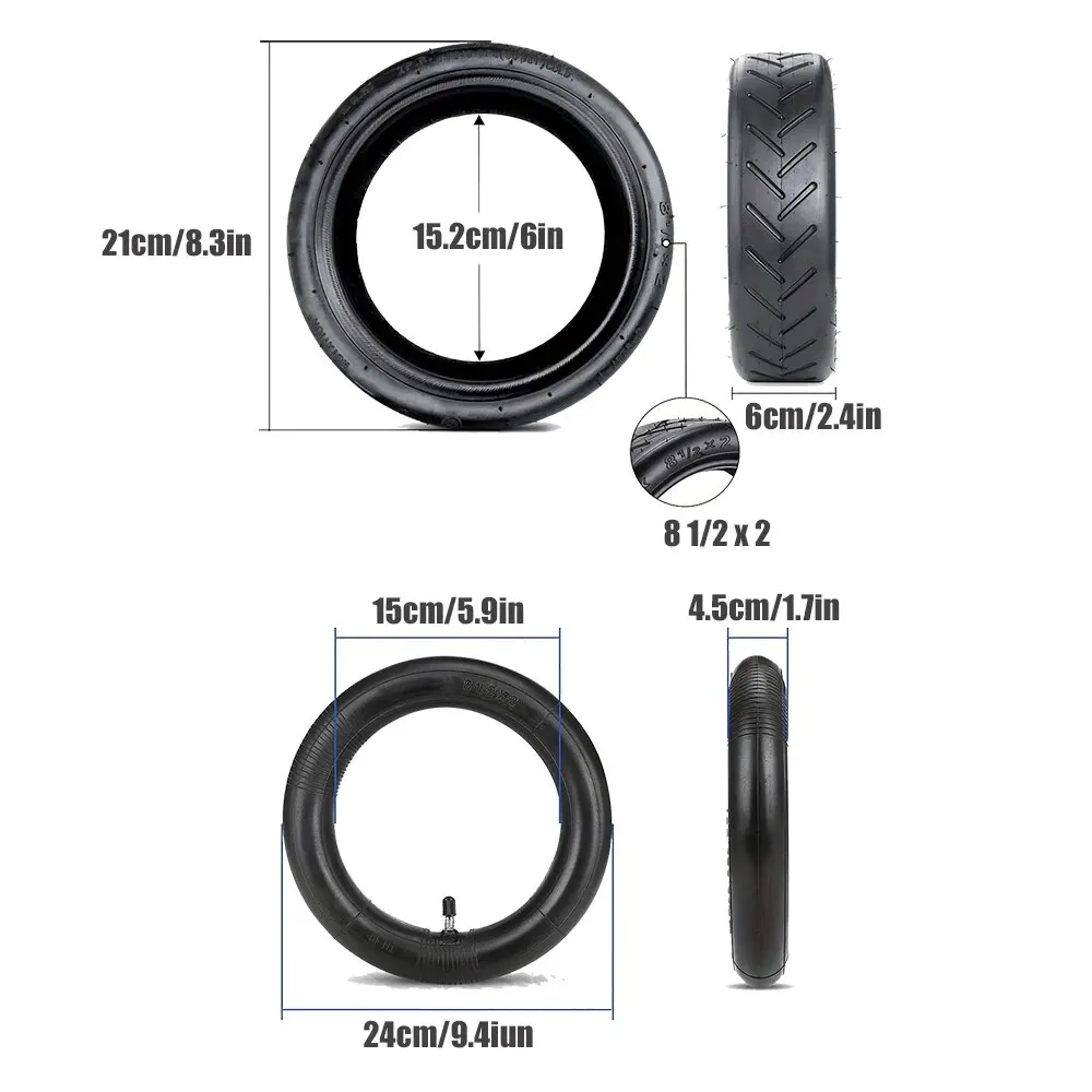 Outer Tire and Inner Tube 8.5" for Xiaomi M365 Pro 2 Mi 1S Electric Scooter Front Rear Wheel Replacement Inflatable Rubber Tires