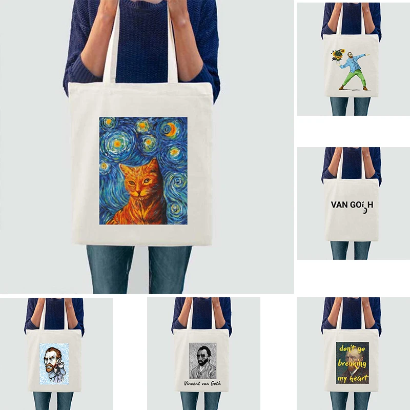 

Women Canvas Shoulder Bag New Printing Simple Shopping Bags Students' Book Bag Cotton Cloth Handbags Tote For Girls Classic