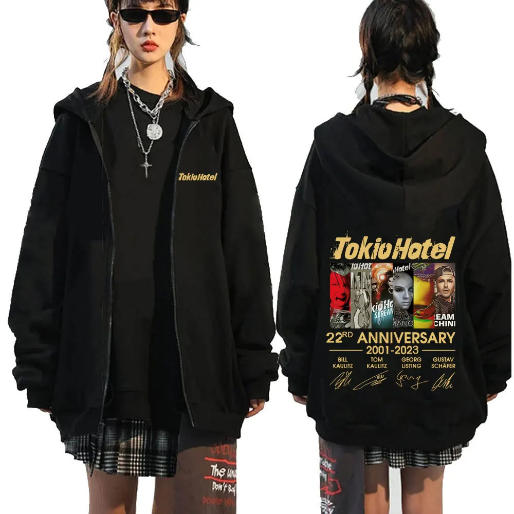 thumbnail image 1 of Sudadera con capucha de la banda de Rock para hombre, suéter informal con cremallera, Estilo Vintage, para Otoño e Invierno, 1 of 5
