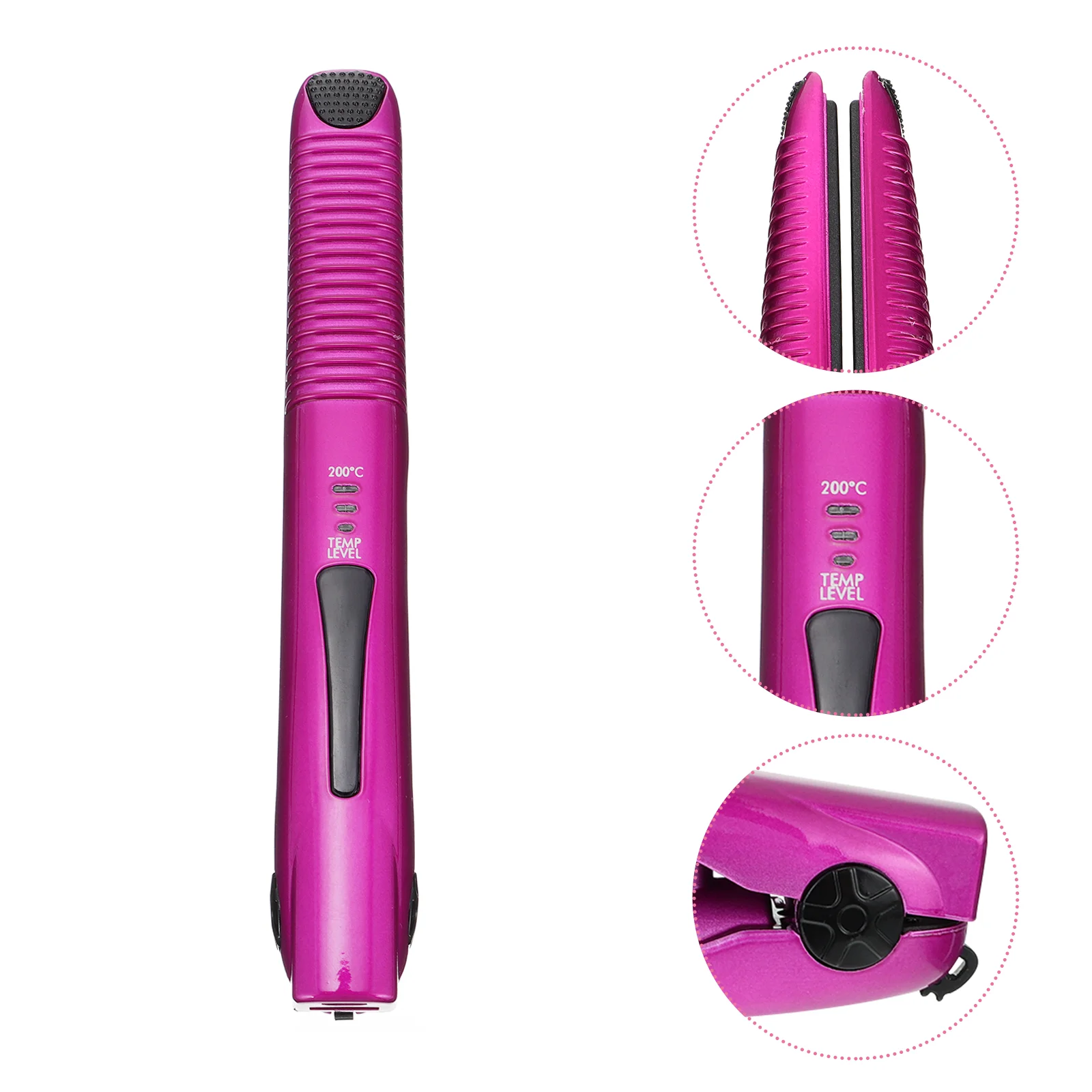 

Rechargeable Hair Portable Cordless Hair USB Travel and Curler 2 in 1, 3 Heating Options to 200℃ ( White )