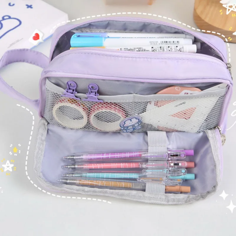 Kawaii Purple Pencil Cases Large Capacity Pen Bag Pouch Holder Box for  Girls Office Student Stationery Organizer School Supplies - AliExpress