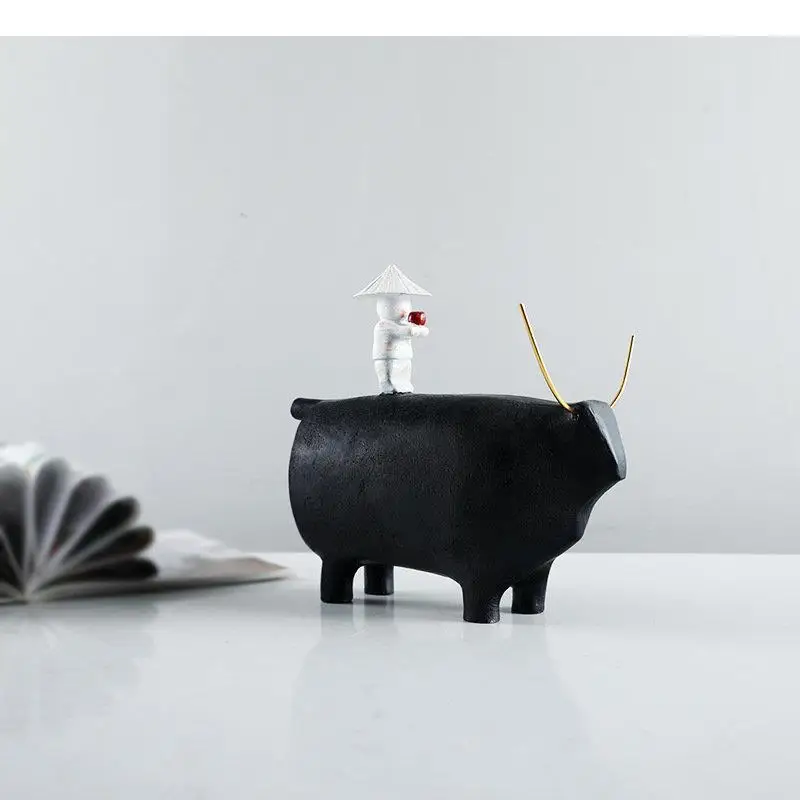 

Minimalism Shepherd Boy Character Statue Desk Decoration Abstract Crafts Figures Resins Sculpture Room Aesthetic Decor Ornaments