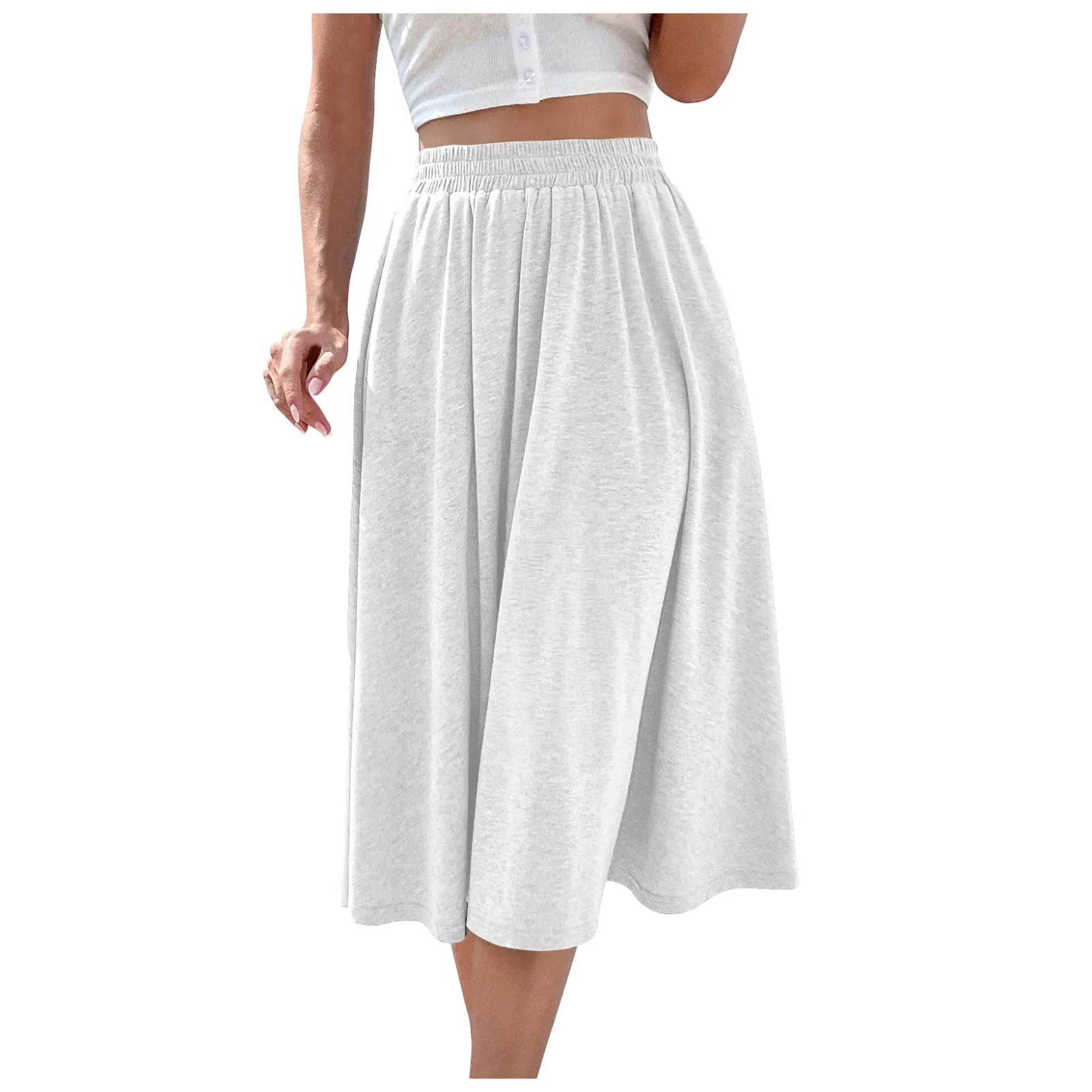 

Женская облегающая юбка, модная пикантная элегантная однотонная Базовая свободная облегающая юбка с карманами и высокой талией, летние винтажные юбки