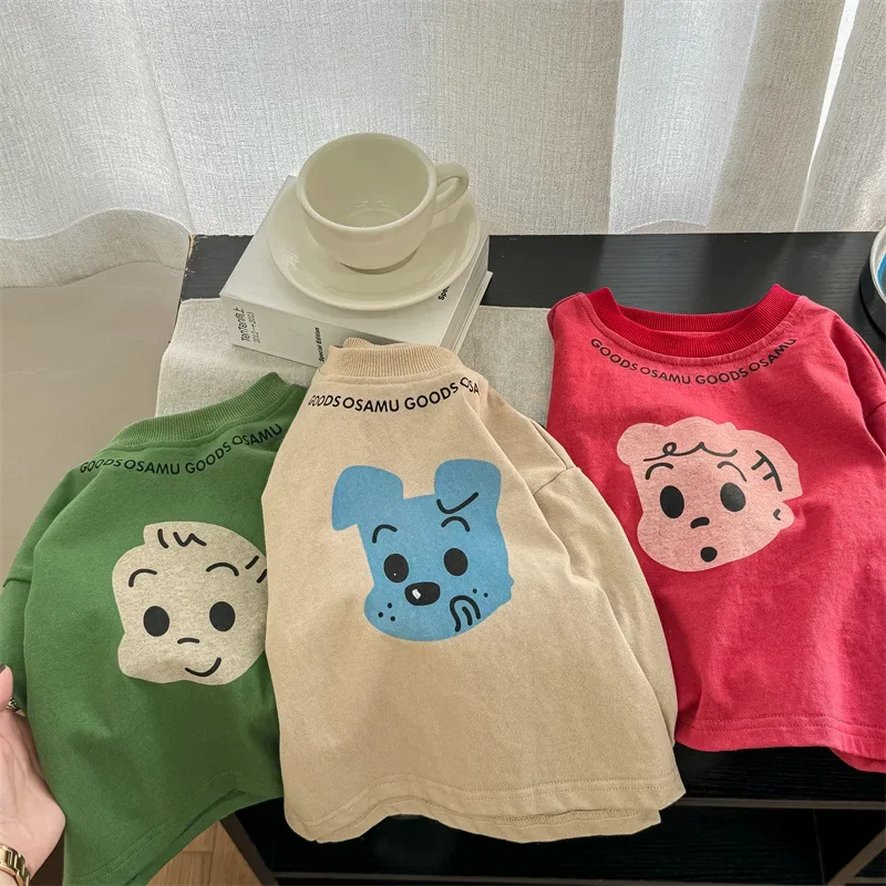 Kids Cartoon T-shirt Loose Fit Spring Undershirt