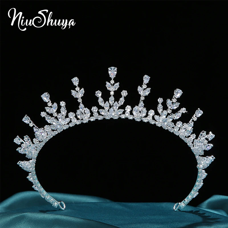 

NiuShuya Exquisite Birthday Ceremony Wedding Crown Headdress Princess Zircon Bridal Headpiece Accessories