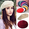 Wool Berets French Artist Style Warm Winter Beanie Hat Women Girl Retro Plain Beret Solid Color Elegant Lady Comfortable Caps 1