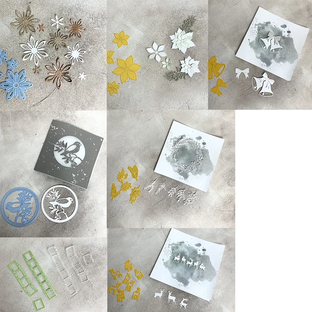 Mmao Craft Metall-Stanzformen, Schneidformen, Weihnachtsserie, Klebeband, Scrapbook-Papier, Bastelmesser, Formklingen, Stanzschablonen, Stanzformen
