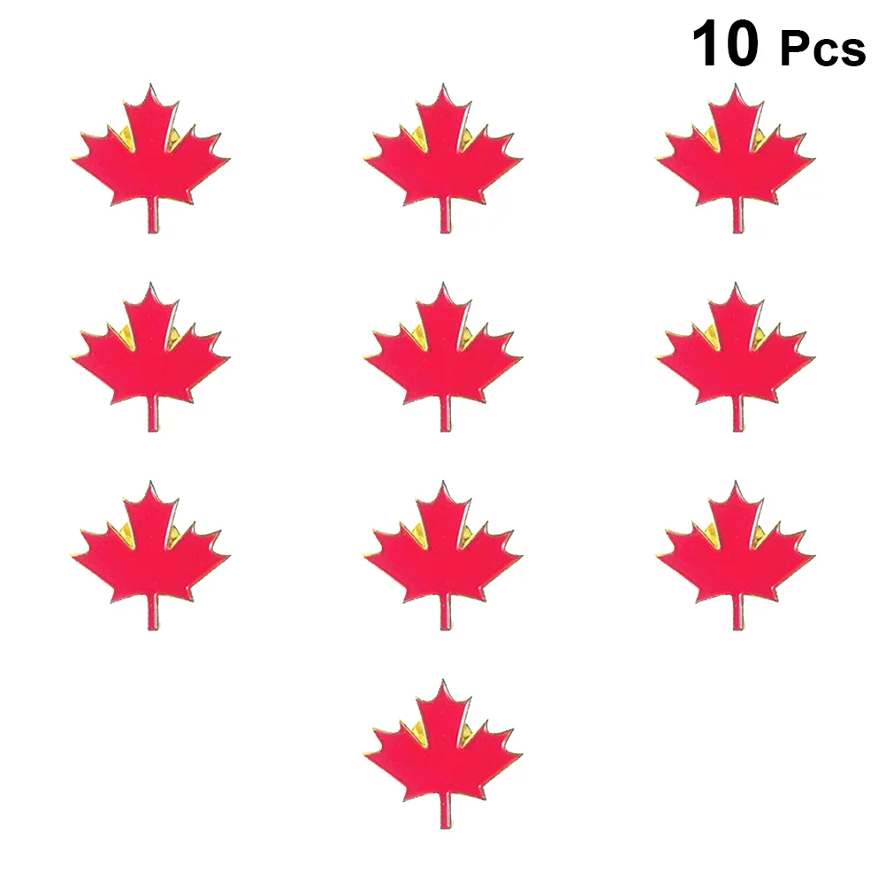 10 Stuks Canada Esdoorn Blad Sieraden Broche Revers Badge Voor Hoed Cap Revers Pin Verjaardagscadeaus
