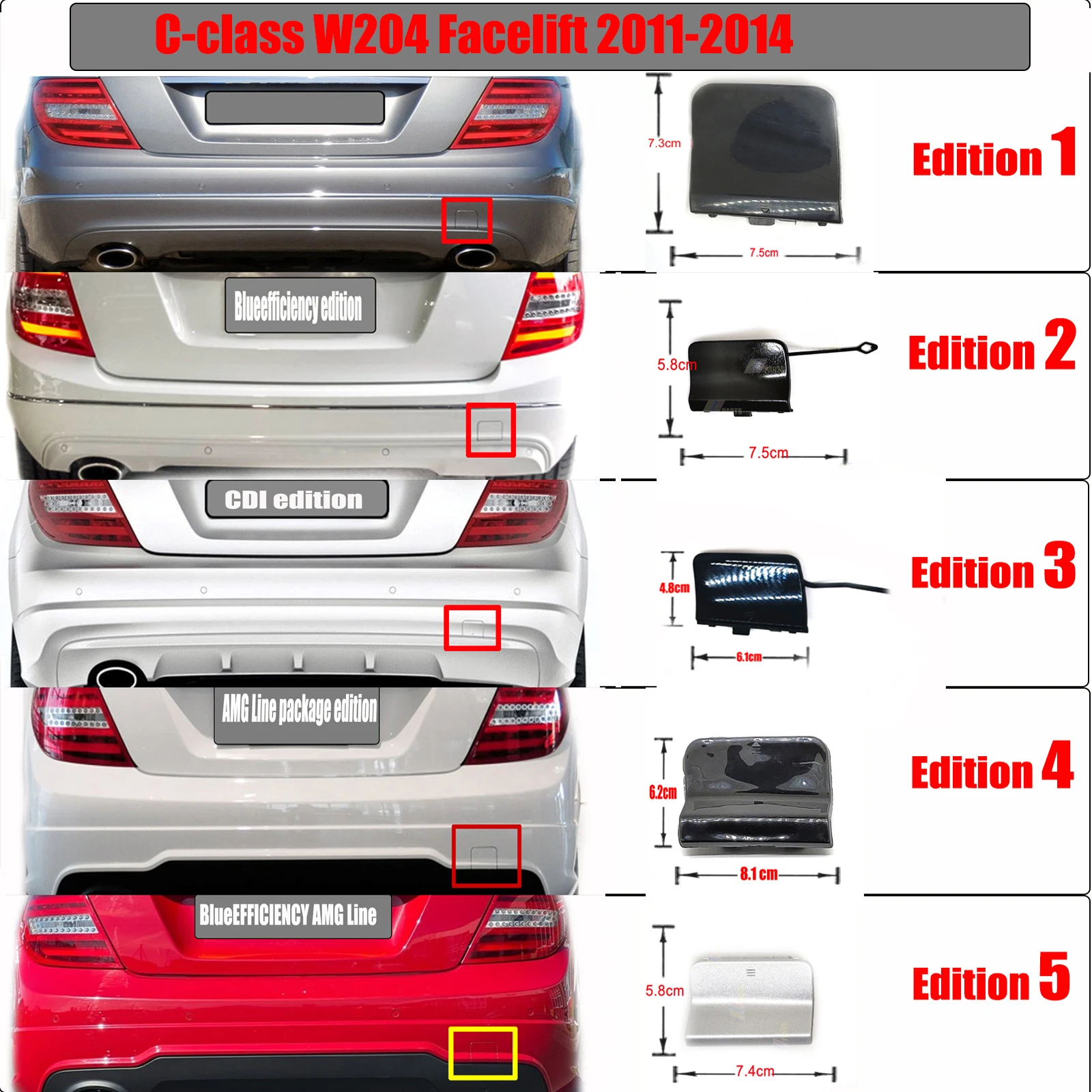 REAR BUMPER MERCEDES C W203 < AMG 204 LOOK>