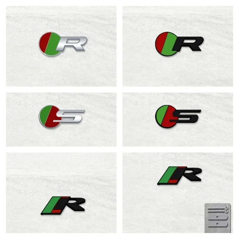 

3D Metal S - R Sport Emblem Car Front Grill Rear Trunk Sticker for XF X250 X351 JS-Racing E-pac F-pace XE XJ I-pacee XK SV