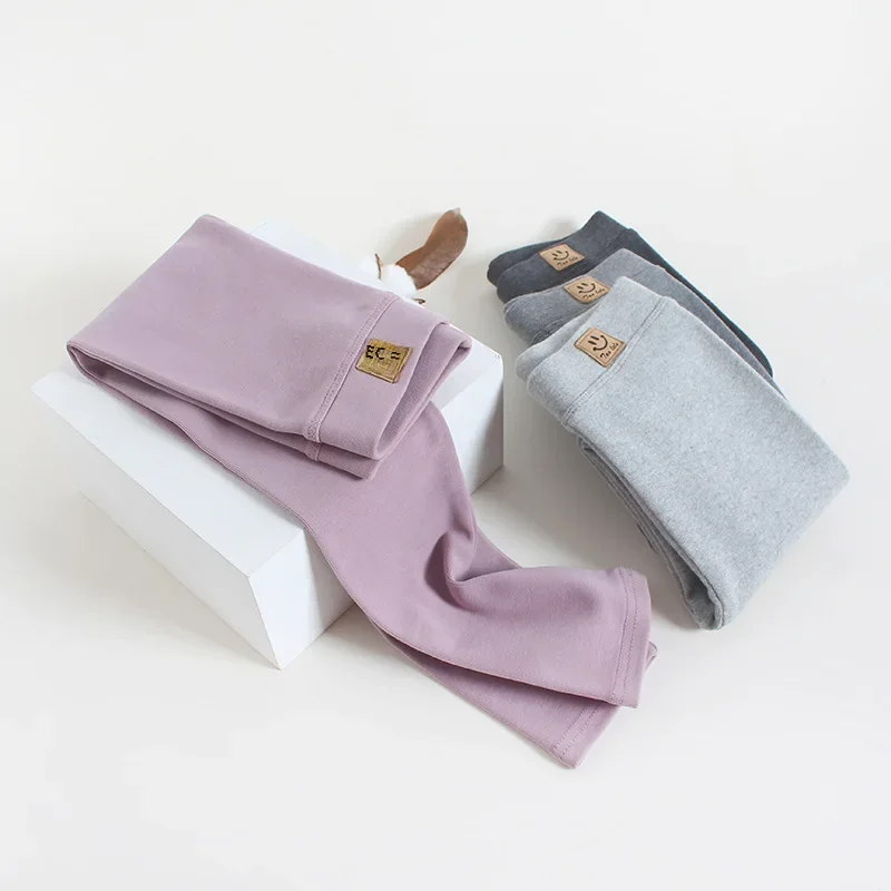 용수철 시즌 여아용 슬리밍 코튼 레깅스, 순면 레깅스, 어린이용 두꺼운 미들 스무딩, 실루엣 아우터