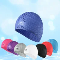 Adult Swim Cap Silicone Waterproof Men's and Women's Water Drop Caps Printed Logo High Spring Long Hair Protection Large Size 1