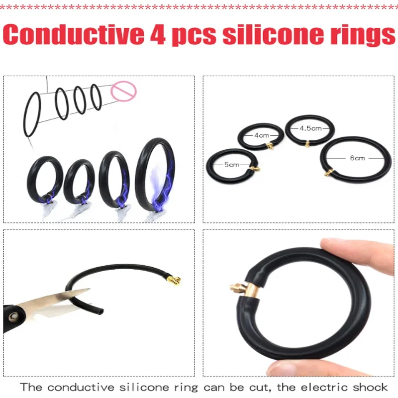 Electro Sex Toys Electro Shock Anal Plug Penis Plug Cock Rings Medical Themed Massage Pad Nipple Clamps for Men