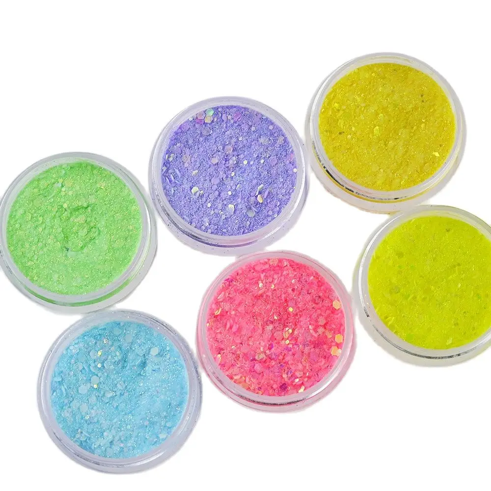 30g/Jar Polychrome Chunky Acrylic Powder FluorescenCE 1oz EMA Mix Glitter 21ColorS Rainbow Manicure Monomer Nailart Acrylic 165# 4
