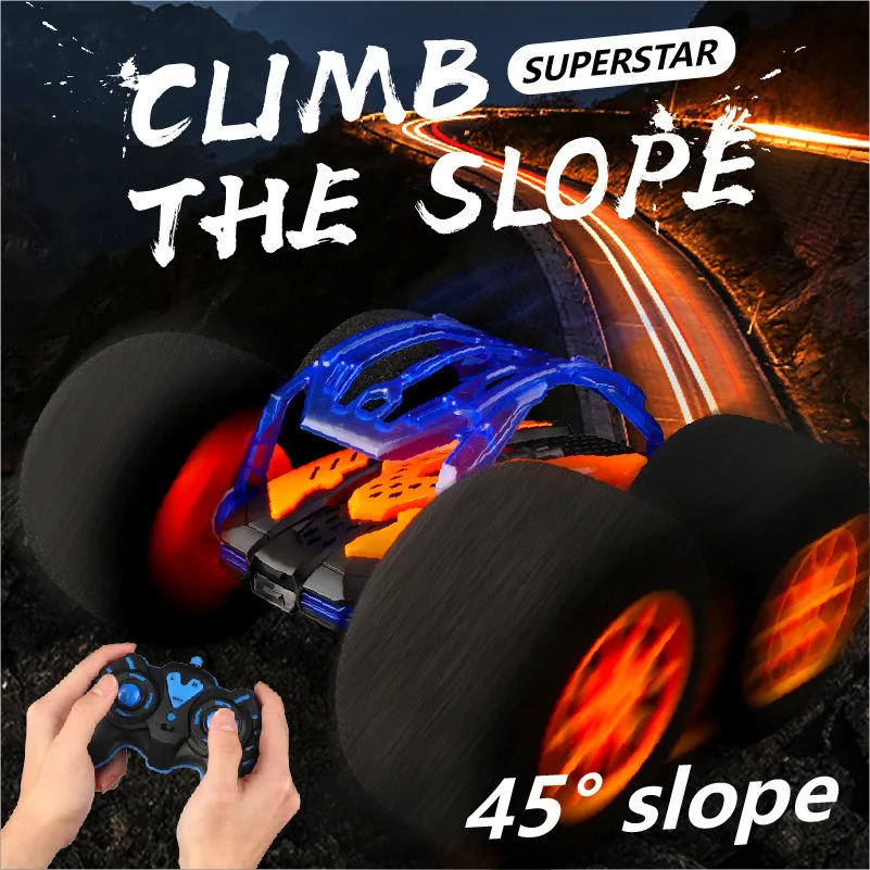 1 sponge four-wheel drive stunt car, wireless remote control toy car for boys and girls, 360 ° rotation and rolling 6