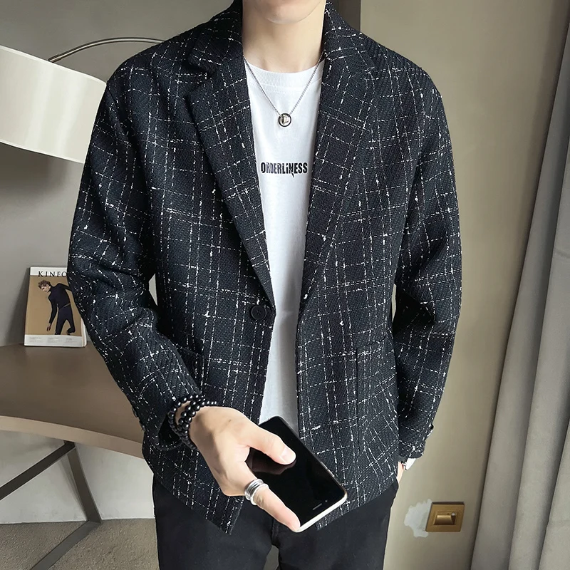 

Высококачественный мужской блейзер премиум-класса, Простой Модный корейский тренд, элегантный Молодежный студенческий Повседневный свободный пиджак для свиданий
