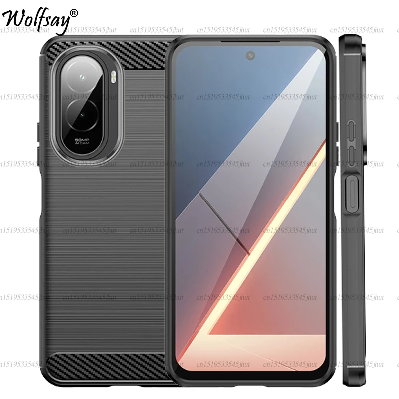 Shockproof Soft Silicone Carbon Fiber Back Cover, 6.9-inch Phone Case