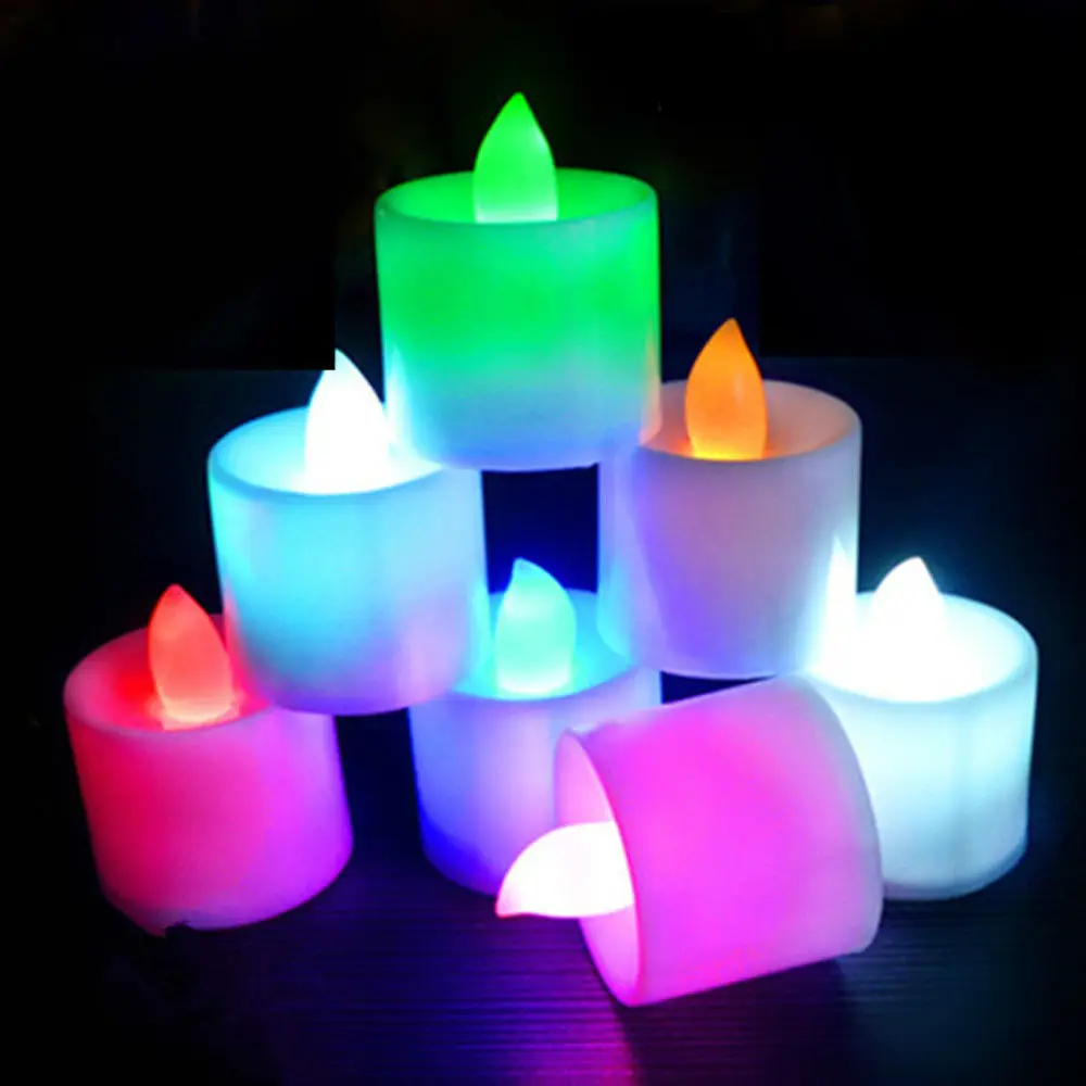 

1pcs Electronic Candle LED Light Mini Colorful Romantic Smokeless Flameless Candle Lamp Wedding Birthday Party Christmas