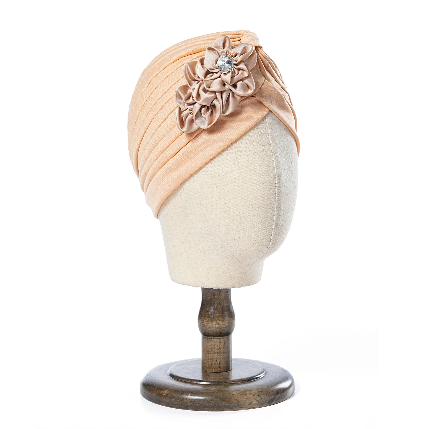 Neue Frauen elegante Strass Blume Turban Mode Haar tragen Kopf wickel Damen Krebs Hüte Indien Mütze Bandana muslimische indische Hüte – Detail 8