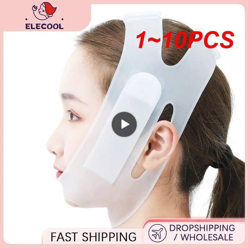 

1 ~ 10 шт. новая нано-силиконовая маска, лифтинг V-образной формы, лифтинг лица, бандажная маска для лица, щеки, искусственная маска для похудения