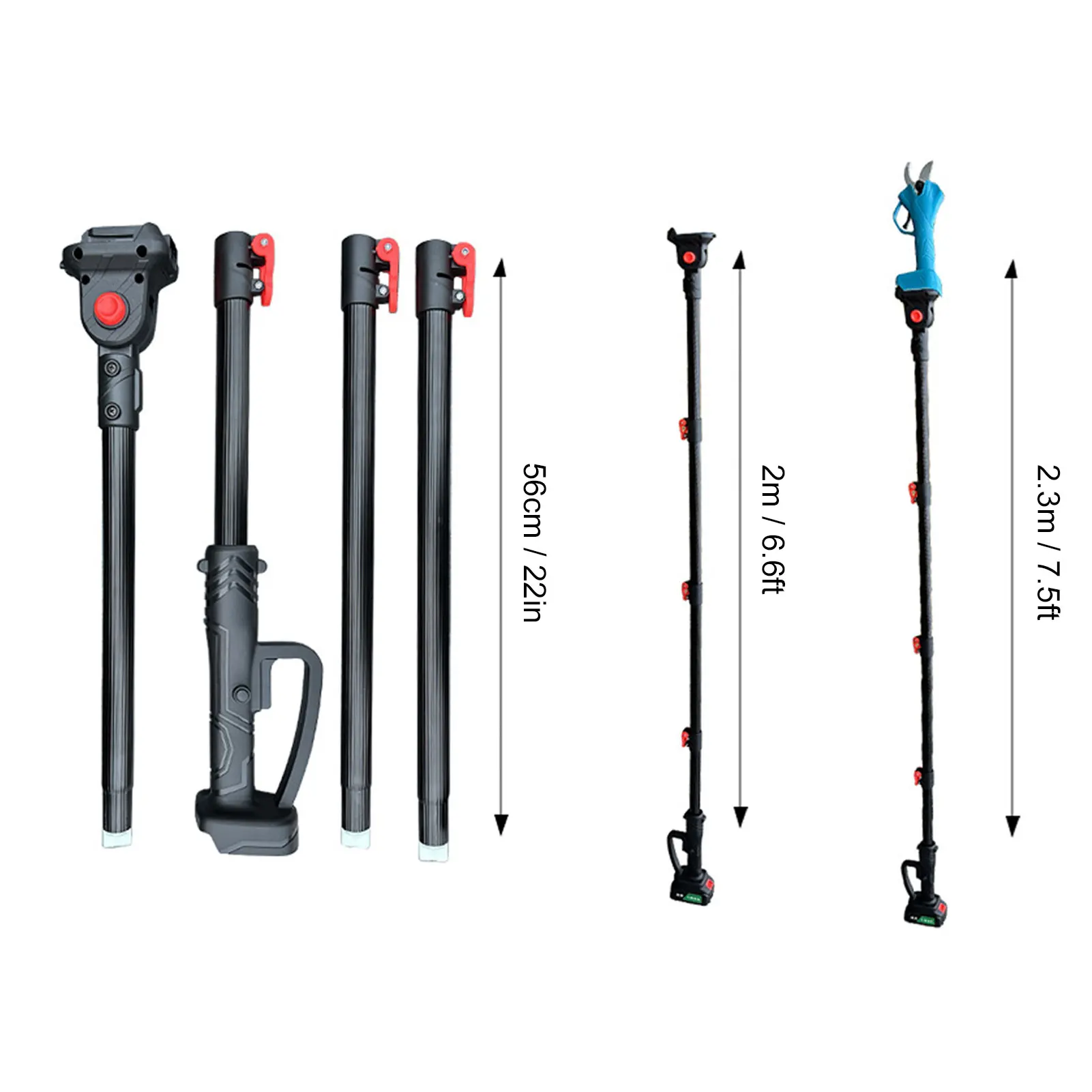 Extension Pole Cordless Pruning Shears Chainsaw High Branch Trimmer Aluminum Telescopic Pole for BL1820 BL1830 BL1840 Batteries
