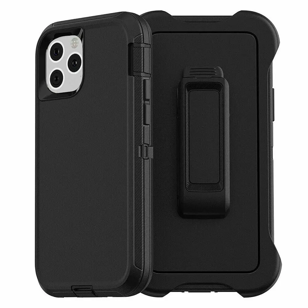 Ultimate 3-in-1 Military-Grade Armor Cover with Belt Clip - Black