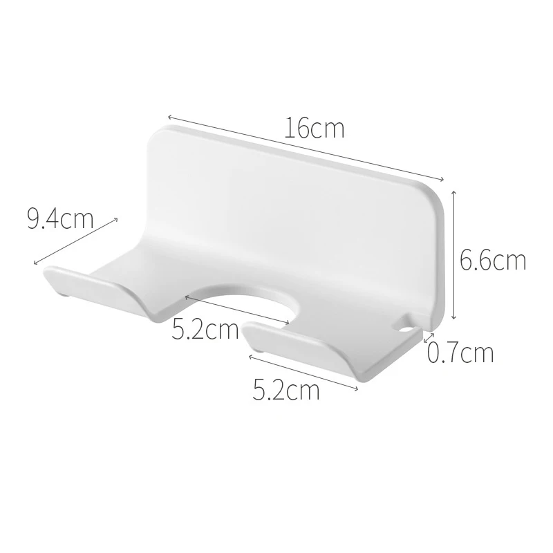 Plastic Puch Free Hair Dryer Holder Storage Holder Wall Mounted Rack Bathroom Shelf Organizer Shelve Hair Brush Storage Bracket 6