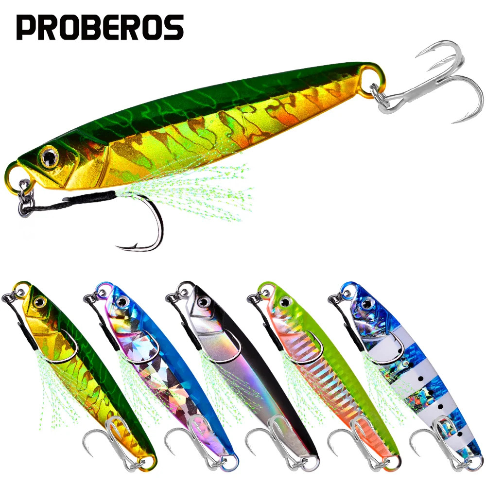 PROBEROS 5Pcs/lot Metal Jigging Spoon 10g-15g-20g-30g-40g-50g-60g