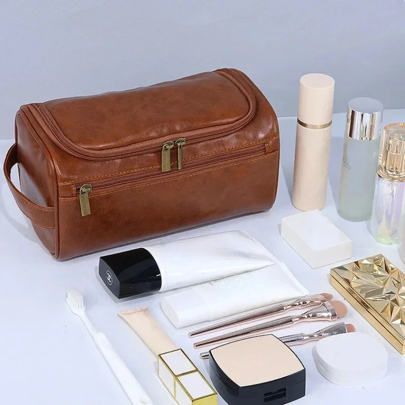 Mochatree Men Vintage Bag,Toiletry Travel Necessary Business Cosmetic Makeup Cases Male Hanging Storage Organizer Wash Bags 3