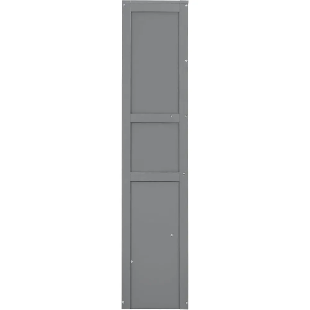 Full Size Murphy Bed Wall Bed Cabinet with Storage Shelves, Space-Saving for Multipurpose Guest Room or Home Office, Gray 4