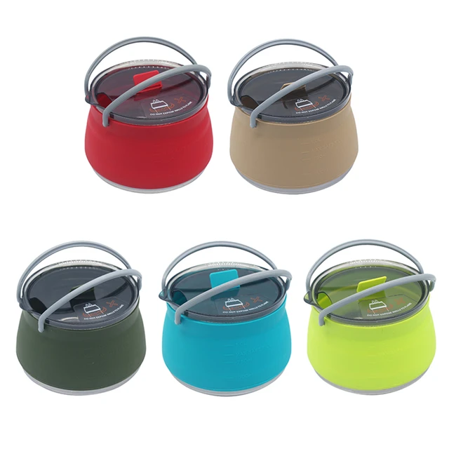 Collapsible Camping Pots Pans  Portable Folding Cookware Pots - Silicone  Folding - Aliexpress