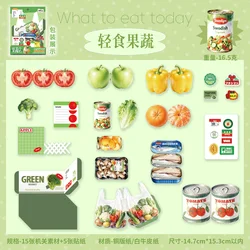 Creative Vegetable Snacks Sticker Pack for DIY Scrapbooking and Aesthetic Stationery (20 pcs) (C)