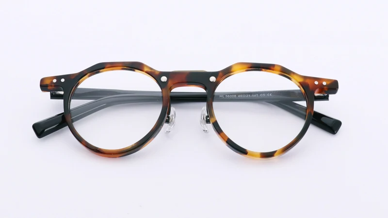 Runde Vintage Acetat Brille Rahmen Männer photo chrome fertige Myopie Brille optische verschreibung pflicht ige Brille Rahmen Frauen – Detail 5