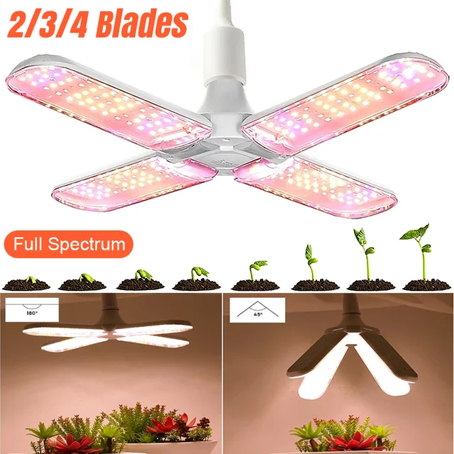 24/36/48W Összecsukható Led Grow Teljes Spektrum E27 Hajtogató Növény Termesztése Könnyű Fitolamp Izzó Beltéri Növények Virág Palántához