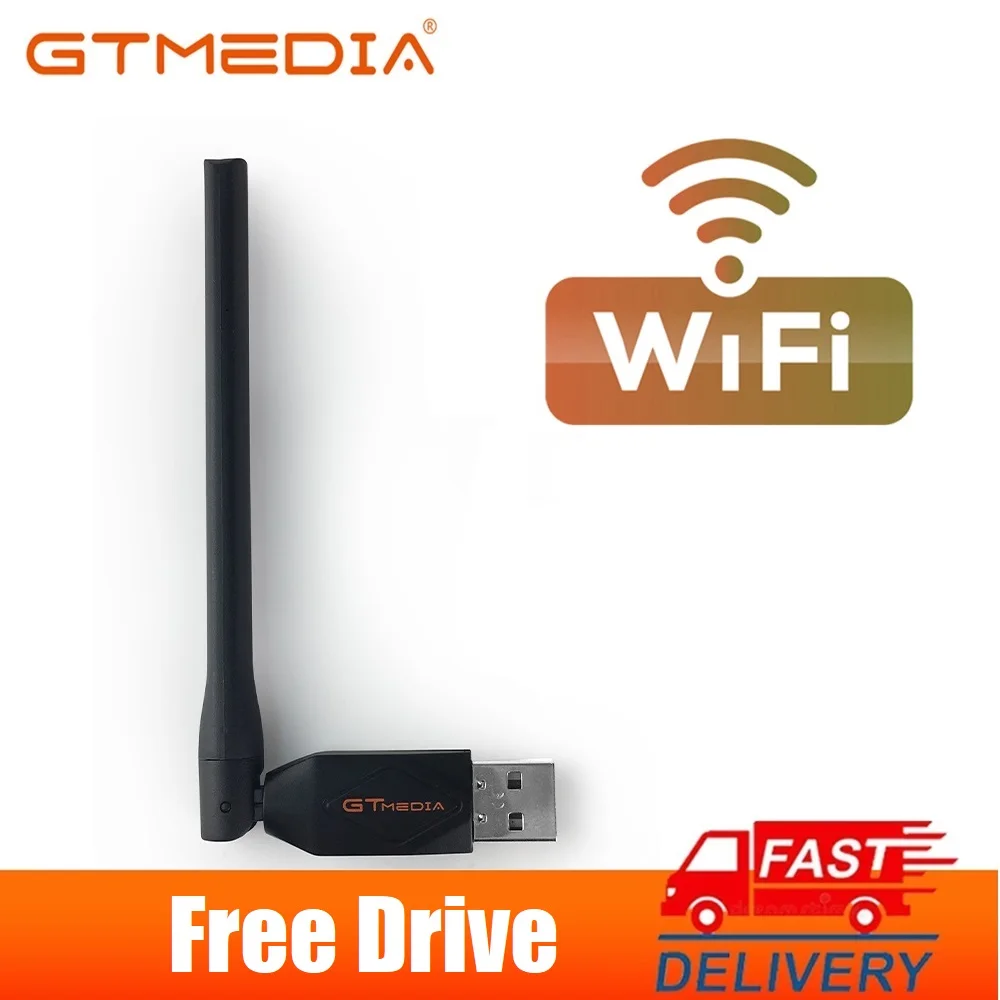 USB Wifi Antenna Dongle GTMEDIA Ethernet Dongle MT7601 Free Driver 2.4GHz Wifi Adapter Antenna USB Card Hd Satellite TV Receive For PC Desktop Laptop